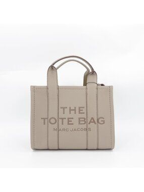 Marc Jacobs Women's The Leather Small Tote Handbag Cement Gray OS